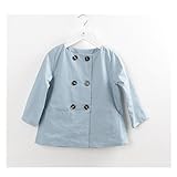 WIN 春衣装　子供コート　スプリングコート　キッズコート 　春トレンチコート 子供服　子供コート　キッズ服　女の子服 子供服 ガールズ (90cm, ライトブルー)
