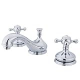 キングストン真鍮ks116 BXヴィンテージWidespread洗面所蛇口メタルクロスハンドル 8-Inch Adjustable Center KS1161BX 1