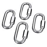 316ステンレス リングキャッチ クイックリンク O型のカラビナ 接続金具 多機能 スクリュージョイント 連結金具 固定チェイン 厚さ6mm 4個入り Mgoodoo