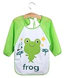 Nice Days（ナイス　ディズ）　 ベビー 食事用 エプロン　長袖TPU 防水 (グリーン)