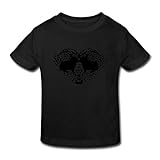 星 ２～６歳子供 男女兼用兎 動物 祭り 可愛い Tシャツ ブラック 3 Toddler