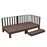 人工木ウッドデッキ 6点セット 0.5坪 連結用ネジ付 樹脂 デッキ 縁台【2色選択可】 (ダークブラウン)