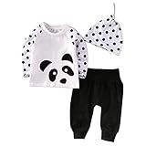 ベビー服　パンダ　 パジャマ 上下セット 長袖 赤ちゃん 肌着 女の子 男の子 　ドット柄　無地長袖スウェット　カジュアル　長袖Ｔシャツロングパンツ　フード付き　春秋冬用　ブラック　ホワイト　レジャー