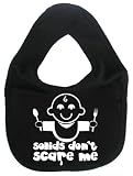 Dirty Fingers, Solids don't scare me, Boy Girl Feeding Bib, Black by Dirty Fingers