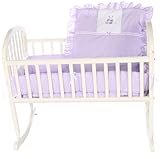 Baby Doll Bedding Gingham with Bear Applique Cradle Bedding Set, Lavender by BabyDoll Bedding