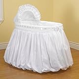 Baby Doll Pretty Ribbon Bassinet Set, White by BabyDoll Bedding