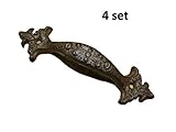 starworld-のセット4個Heavy Cast IronアンティークスタイルFancyバーンハンドルゲートPull Shedドアハンドル# 6 – 6.5インチRustブラウン仕上げ