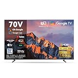 FPD チューナーレス テレビ 70V型 4K Google TV フレームレス液晶スマートテレビ Googlecast対応 インターネット