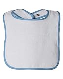 Rabbit Skins Infants'Terry Snap Bib OS White/Light Blue by Rabbit Skins