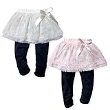 ベビー服 女の子 10分丈 スカッツ ボトム Dolly Ribbon ドーリーリボン 花柄 レース リボン 裾シャーリング 女児 ベビー (1.アイボリー/90cm)