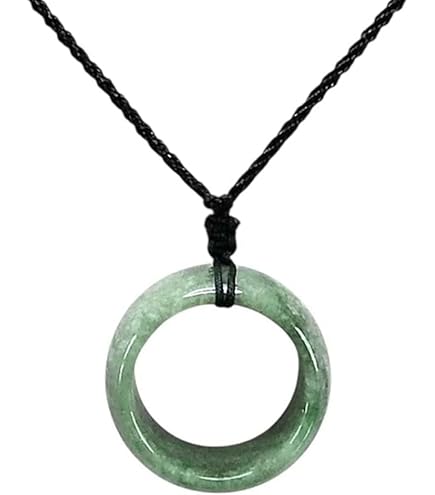 Amazon.co.jp: R-134 翡翠ネックレス 平安扣 緑翡翠 お守り 縁起物
