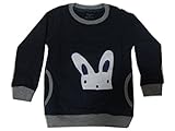 子供 女の子 キッズ服 ファッションT-シャツ 長袖 青い シンプルな デザイン　可愛いうさぎちゃんのイラスト 学校 出かけ 　5歳 [並行輸入品]