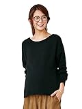 Angeliebe エンジェリーベ マタニティ トップス 授乳 しやすい やわらか コットン ウール クルー ネック 2 WAY ニット 妊婦服 産前 産後 フリー ブラック