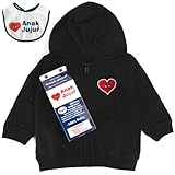 Anak Jujur ジップ アップ パーカー【通販限定特典ミニビブ付き】【ブラック：size:80】