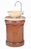 Stufurhome gm-2211 – 23-tr 23-inch Edwina SingleダークチェリーでVanity with Marbleトップinトラバーチンwithホワイトアンダーマウン