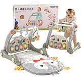 COMEDYKING 2in1 ベビージム プレイジム＆ウォーカー 押し車 室内遊具 折りたたみ コンパクト 収納便利 知育おもちゃ付き 赤ちゃん ベビー おもちゃ 0歳 お昼寝 玩具 出産祝い プレゼント (リモコン Bluetooth バッテリーバージョン (バッテリーはご自身で購入してください))