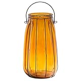 不二貿易 フラワーベース スペイン製 ガラス持ち手付き 高さ38cm M2503 ライトブラウン 23345