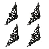 jtw- Lot of 4個壁マウントHeavy耐久性鋳鉄デザインアンティークスタイルシェルフブラケットGardenブレース素朴なシェルフブラケットRustブラウン仕上げ