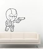 Cool Marvelスーパーヒーロー壁デカールLittleデッドプールベビービニールインテリアステッカーmk1648