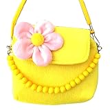 （K-JOY) 女の子 キッズ用 花柄 ハンドバッグ ショルダー バック 斜めがけ / 子供用 カバン 鞄 (花 黄色)