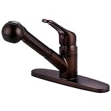 Kingston Brass KB705SP Wyndham Single Loop Handle Kitchen Faucet with Pull-Out Sprayer, 8-Inch, Oil 