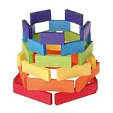 Grimm's Spiel & Holz Design（グリムス社） ドミノ積み木 小 カラー 30P【GRI-10180】