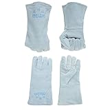 Dovewill 軽量　耐久性　耐熱性　安全性　溶接手袋　溶接機保護　牛革　電気アーク　MIG TIG　L + XL　2ペアセット　