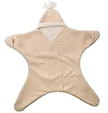 BEREAM ベビー スリーパー おくるみ コットン スリーパー 星型 アフガン 新生児 (ストライプ / ベージュ)