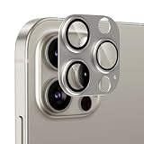Podick レンズカバー iPhone 15Pro/15 Pro Max 用 カメラフィルム アルミ合金製 9H強化ガラス 傷防止 レンズ保護 耐衝撃 アイフォン15プロ/15プロマックス 用 カメラ保護 高透過率 黒縁取り 露出オーバー防止 カメラレンズプロテクター チタニウム(Titanium)