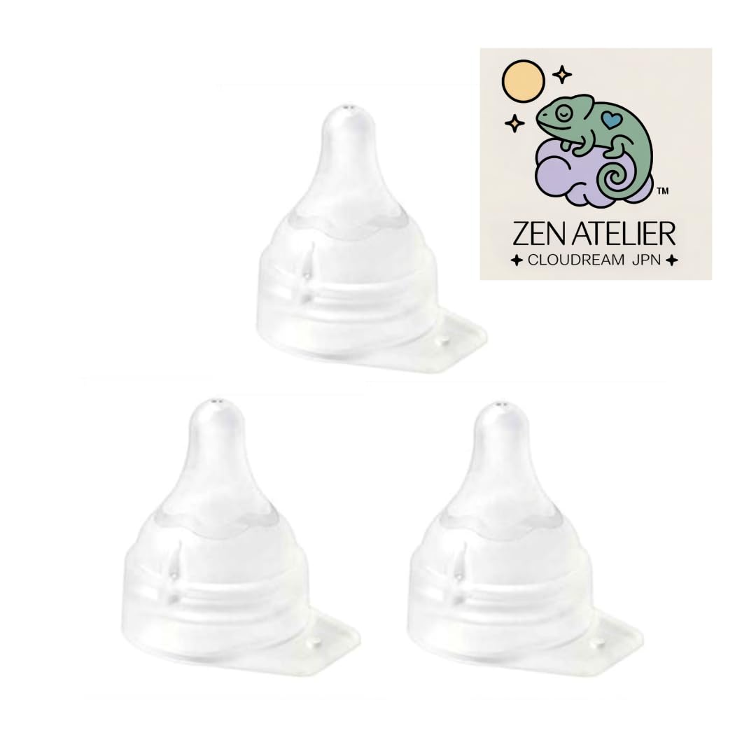 【セット品】ZEN ATELIER ピ ジョン 産院 哺乳瓶専用 直付け乳首SS(一般新生児向け1018925) 3個セット, ZEN ATELIERシール付