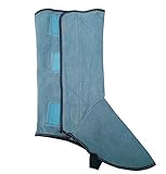 「GeBaoZhen」火の粉を防げ 溶接用 靴カバー 溶接足カバー 革 1双入り パイク溶接保護具 作業シューズカバー 作業用フィードカバー （青）