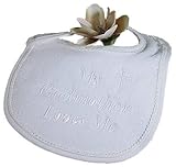 Terry Velour My Godmother Loves Me Bib (One Size/White) by Little Things Mean A Lot [並行輸入品]