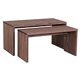 arne ローテーブル センターテーブル デスク 二個セット 伸縮 コーナー ダークブラウン CO2 ネストテーブル