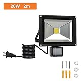 LEGELUX LED投光器 人感センサーライト20w 6000k昼白色 充電式 電源コード２m 防水IP65 防災 防犯 作業灯 省エネ 屋外照明 2年品質保証