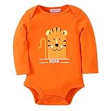 ベビー服 ロンパース ベビーウェア 出産祝い ノースリーブ ボディスーツ 男の子 タキシード風 長袖 新生児 (0-6m, R11 オレンジタイガー)