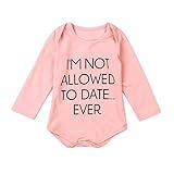 Baby Girls服装buedvo、私は日付印刷を許可しないロンパースボディスーツジャンプスーツ カラー: ピンク