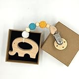 Kissteether 赤ちゃんの木製のおしゃぶりのクリップのペンダント自然の木製の歯ブラシのチュアブルの安全なホルダー幼児のギフト (木製の色 1)