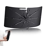 【車種専用傘】LANTU トヨタ クラウン 13/14/15/16代用 サンシェード 傘型 折りたたみ式 曲がる傘柄 断熱 UVカット クラウン スポーツ 車用サンシェード フロント ワンタッチ 収納 暑さ対策 クロス オーバー 日よけ シェード アクセサリー 収納ポーチ付き 10cm露先が折れる可能