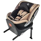 ＧＵ ＭＯＤＥ チャイルドシート ジュニアシート 新生児～12歳頃（身長40-150cm）（0-36kg）360°回転式 ISOFIX対応 R129適合 サポートレッグ付き シートベルト固定 ロングユース 取付簡単 5年保証 コットンタイプ (ブラウン・ブラック/シェード無し)