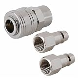 ILS - 3 pieces 1/4inch Female BSP Adapter Compressed Air Quick Coupling Hose