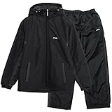 [フィラ] 上下セット 裏フリース ウォームアップスーツ 温かい ウィンドブレーカー スポーツウェア 長ズボン ランニング ジム 通学 ジャージ上下セット カジュアルスーツ メンズ ブラック M