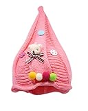 ININUK 　子供 帽子 キッズ 可愛い ニット帽 女の子 男の子 ベビー用ハット ねじり帽子 秋冬 防寒 スタイリッシュ 毛糸 キッズ帽子 柔らか かわいい 子ども ポンポン ニットキャップ 通学
