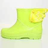 翼付き　子供　キッズ　雨靴　長靴　レインシューズ　5色対応 (22CM, グリーン)