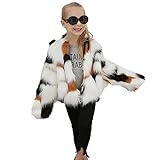mioim ベビー服 キッズ ファー コート フェイク ファージャケット 女の子 もこもこ 毛皮 大人っぽい 可愛い 防寒 アウター 長袖 (カラフル, L)