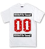 HOORAY(フーレイ) ダンス 衣装 ヒップホップ ナンバー ロゴTシャツ 120 ホワイト