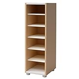 アビライト 日本製 シューズラック プラ棚板 1列 幅28.4 高さ93 ナチュラル PLN-56PNA