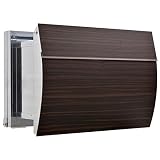 LEON (レオン) MB0310 郵便ポスト 埋め込み型 ステンレス製 メール便対応 防水 おしゃれ 大型 北欧 ポスト 郵便受け (MAIL BOXシート無し) エボニーウッド