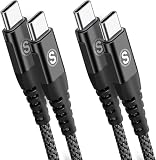 USB Type C to Type C ケーブル 【2M/2本セット PD対応 60W急速充電】-黒