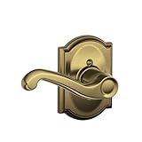 Schlage f170 Fla 609 CAM LHキャメロットコレクションLeft Hand Flair装飾トリムレバー、アンティーク真鍮