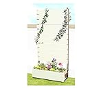 プランタボックス付コンフォートフェンス 幅90センチｘ高さ180センチ 板間隔1センチ ホワイト